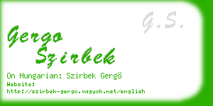 gergo szirbek business card